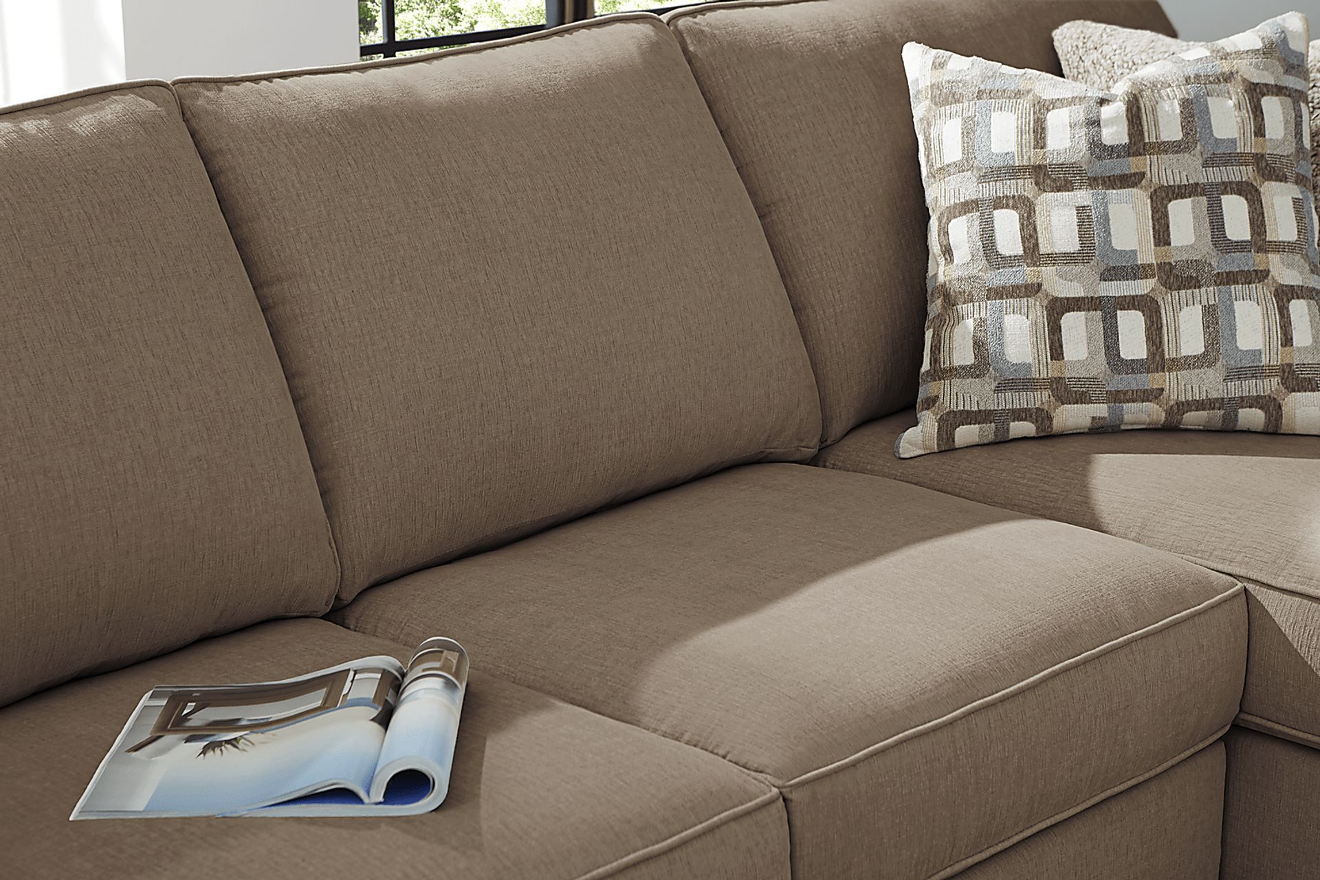 Haskins Brown 3 Pc Sleeper Sectional - Image 6