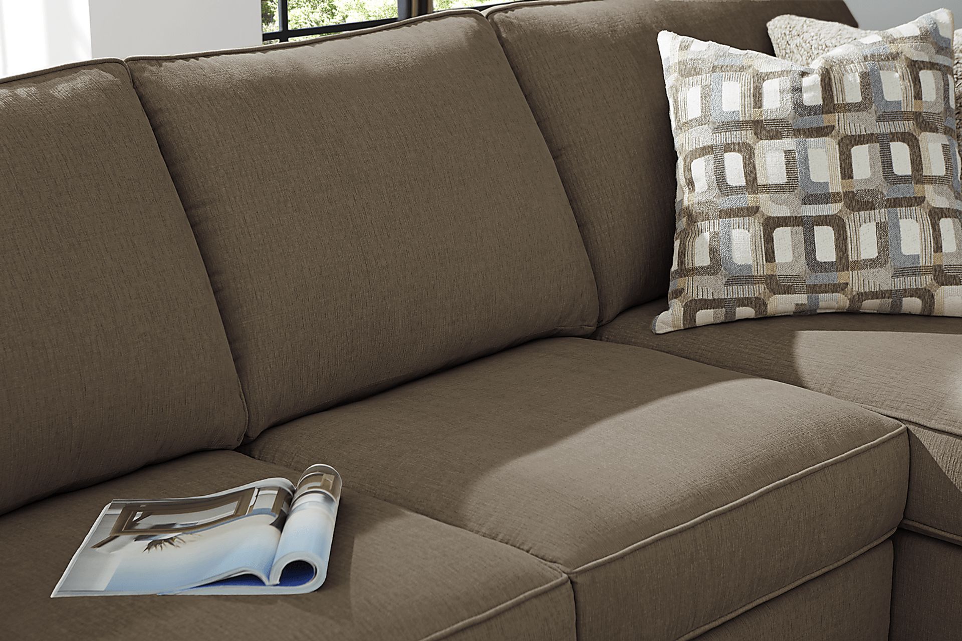 Haskins Brown 3 Pc Sleeper Sectional - Image 8
