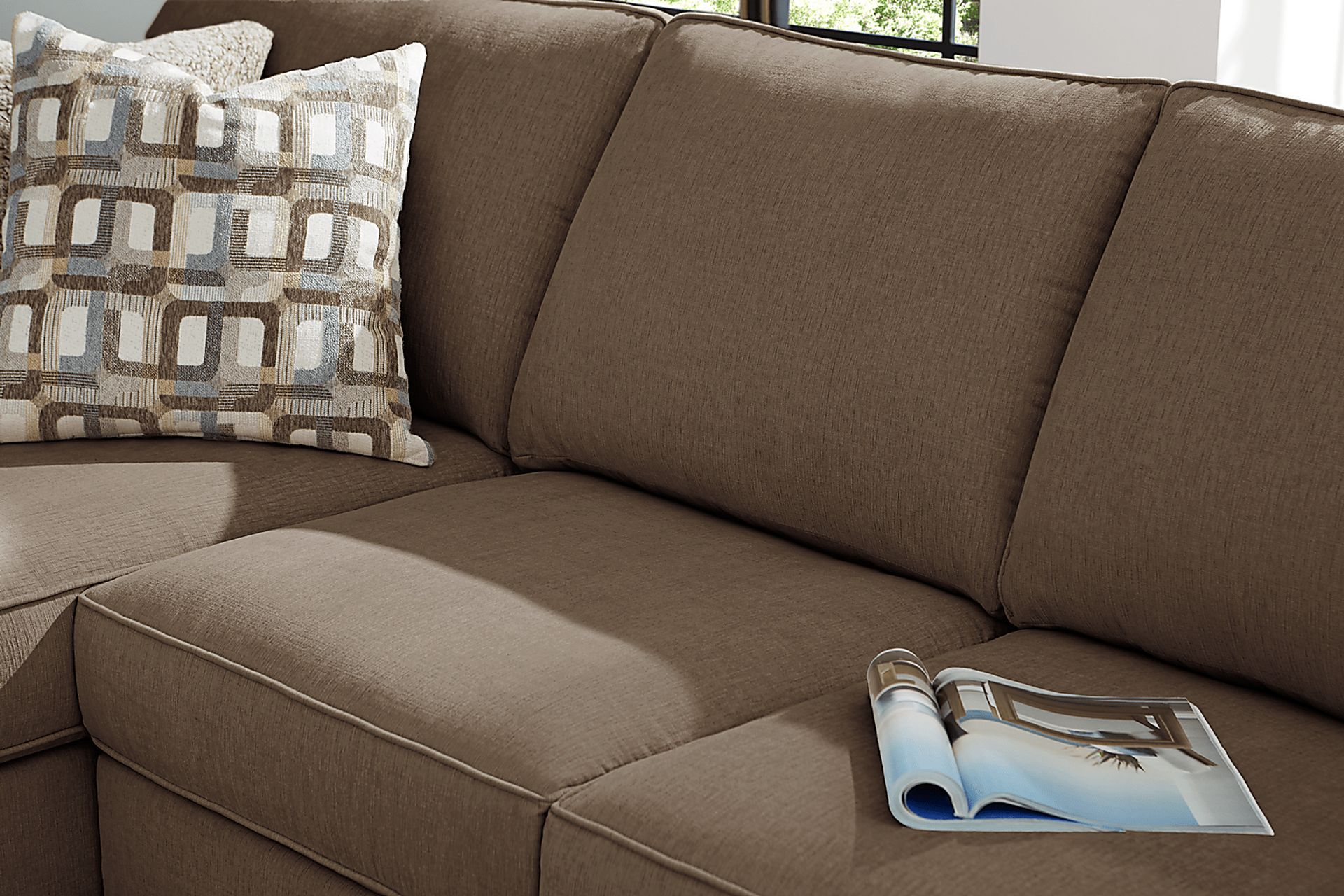 Haskins Brown 3 Pc Sleeper Sectional - Image 7