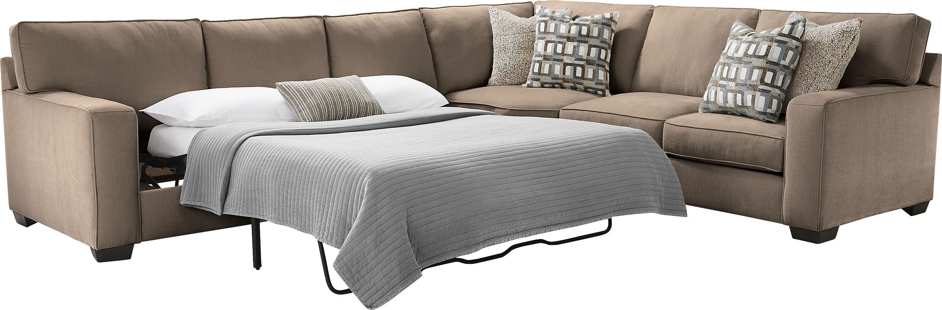 Haskins Brown 6 Pc Sleeper Sectional Living Room - Image 3