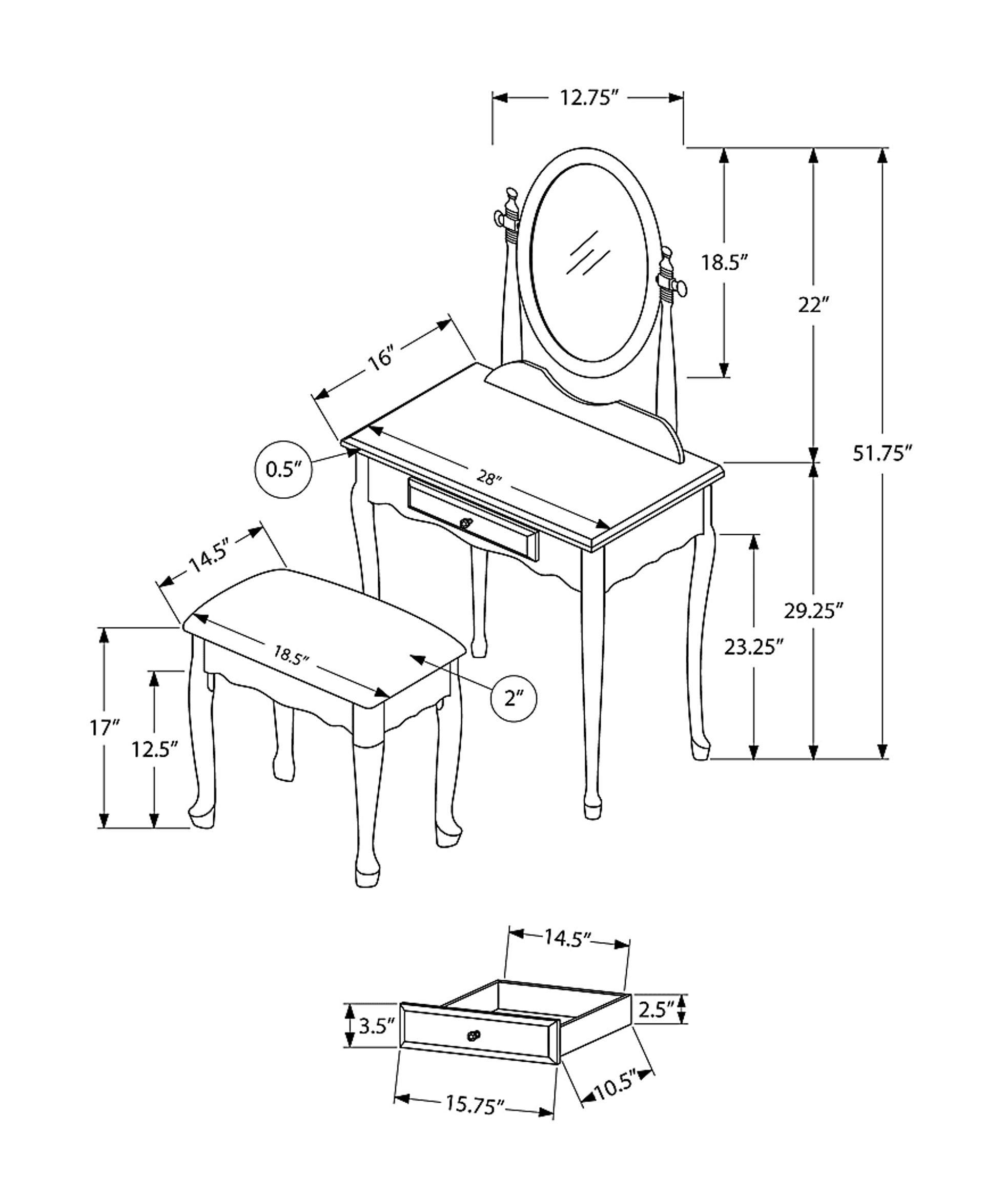 Hassock Gray Vanity Set - Image 4