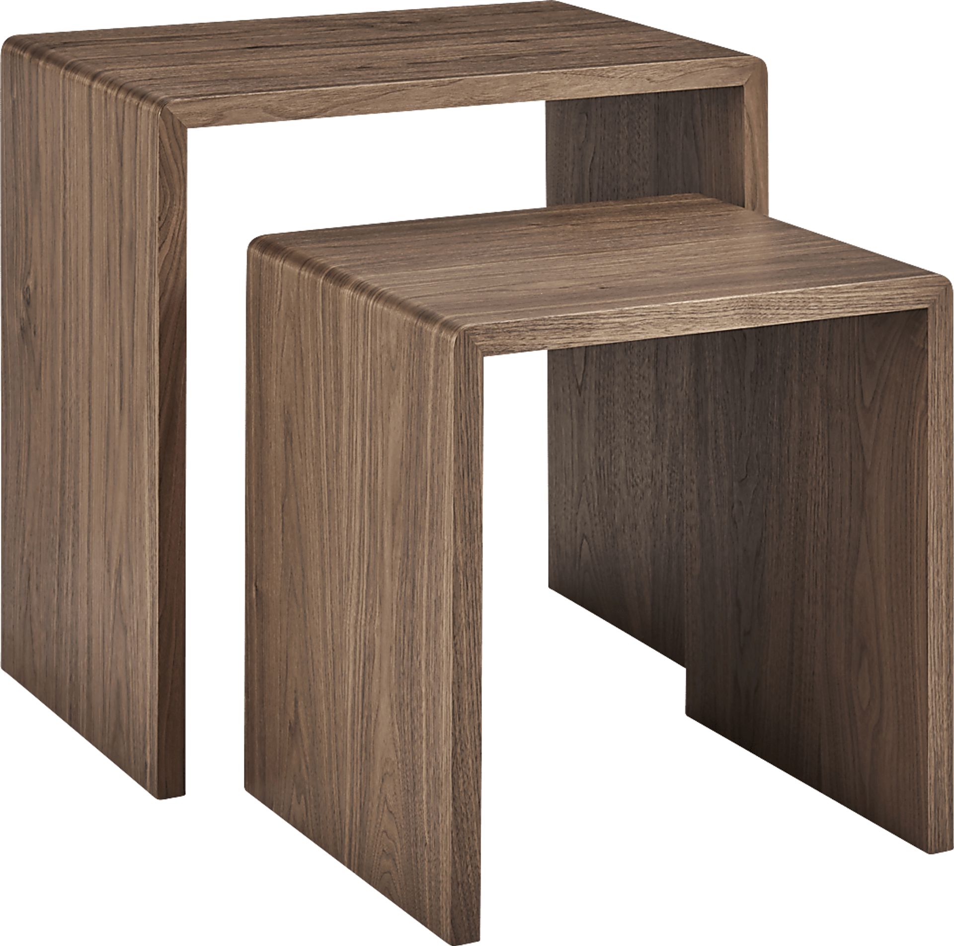 Hatchbar Walnut Brown Nesting End Table, Set of 2 - Image 5