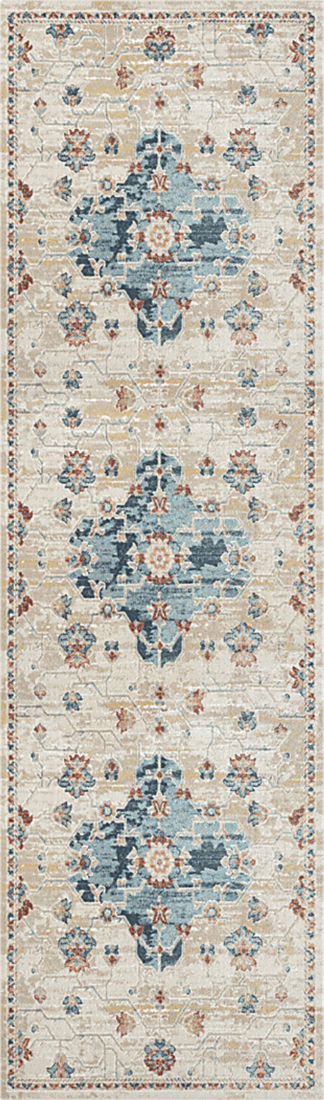 Hatem Blue 2'6 x 8' Runner Rug - Thumbnail - Image 1