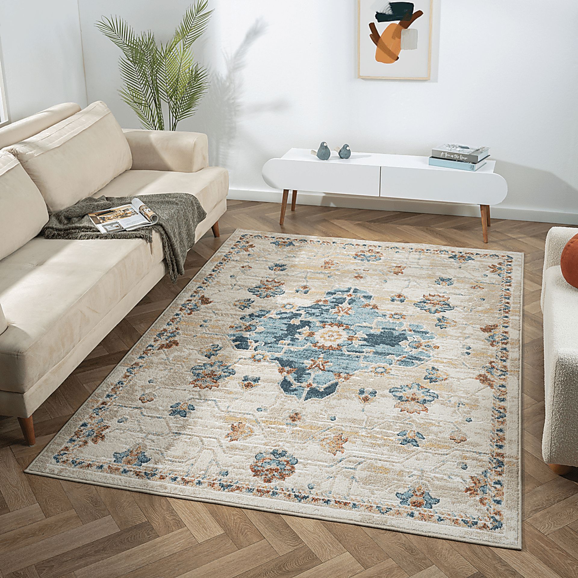 Hatem Blue 7'10 x 9'10 Rug - Image 3