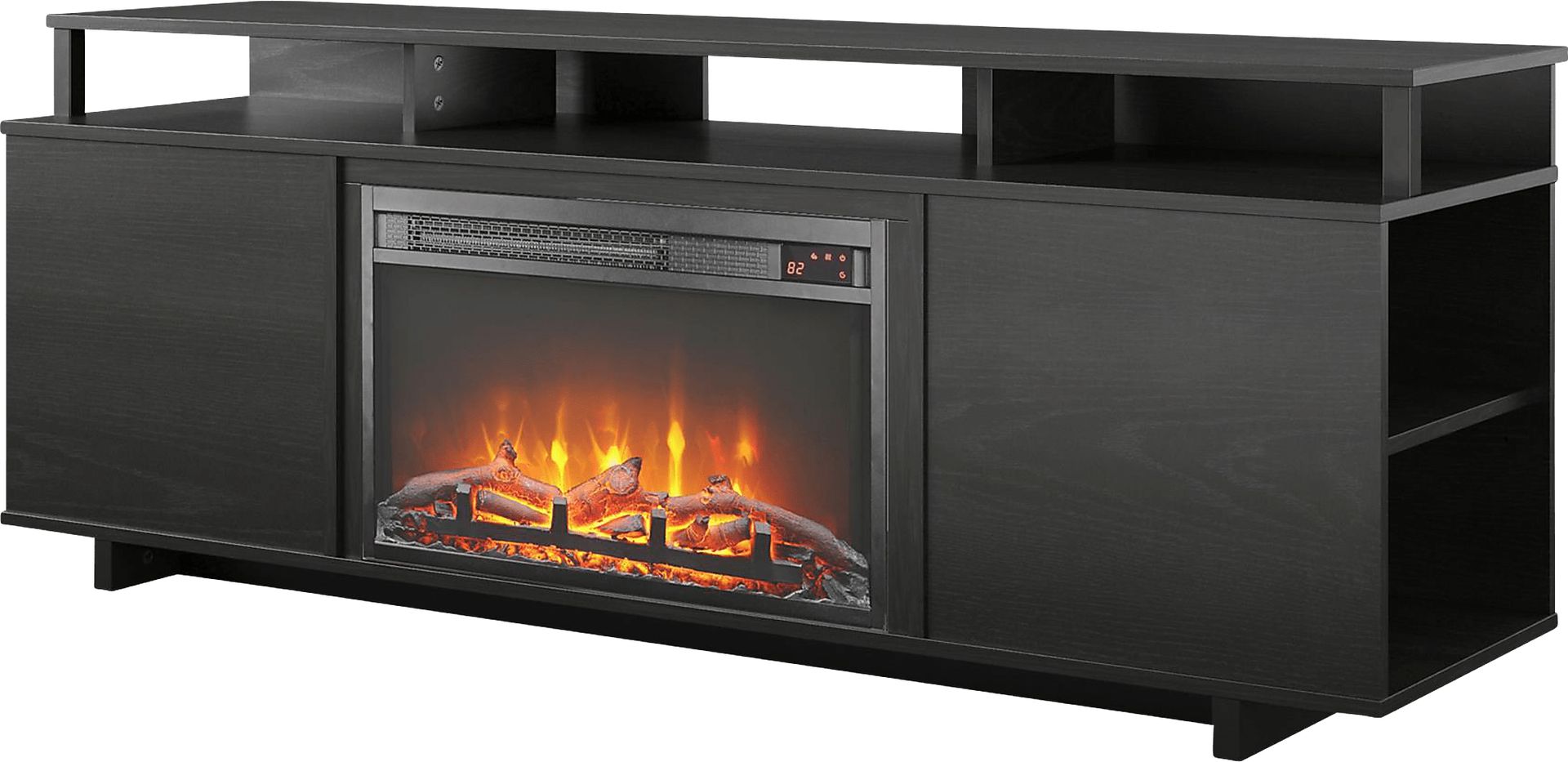 Haugo Black 59 in Console with Electric Fireplace - Image 5