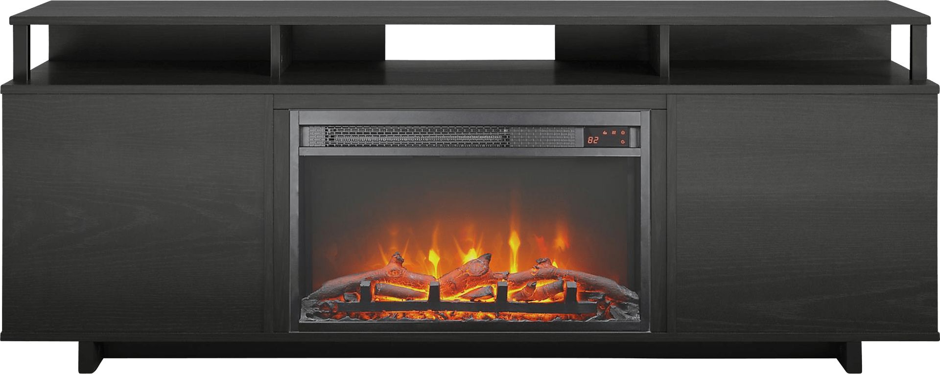 Haugo Black 59 in Console with Electric Fireplace - Image 1