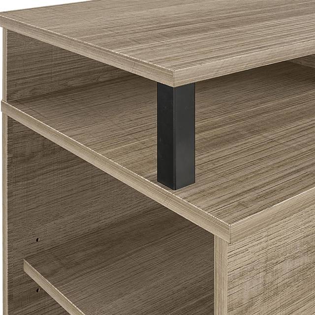 Haugo Brown 59 in. Console with Electric Fireplace - Thumbnail - Image 3
