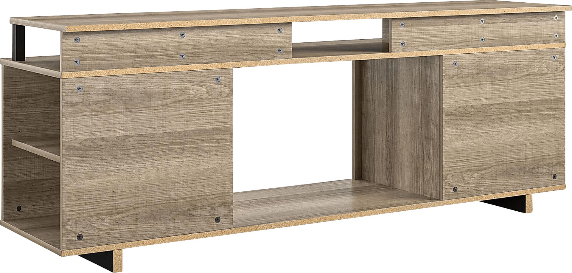 Haugo Brown 59 in. Console with Electric Fireplace - Image 4