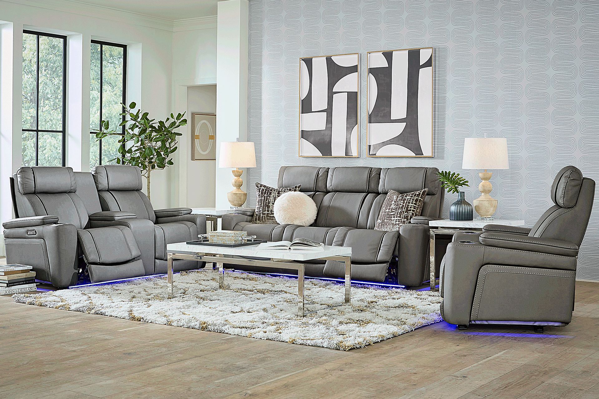 Haven Point Charcoal 2 Pc Dual Power Reclining Living Room - Image 1