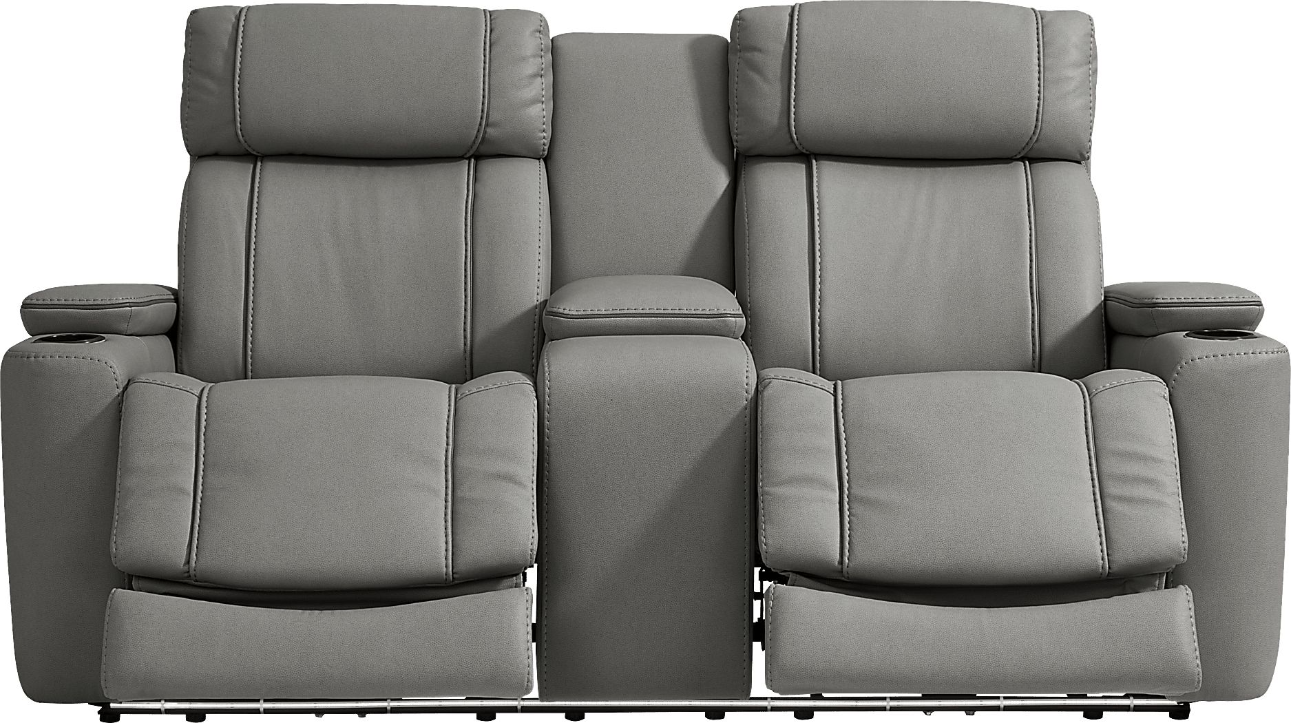 Haven Point Charcoal Dual Power Reclining Console Loveseat