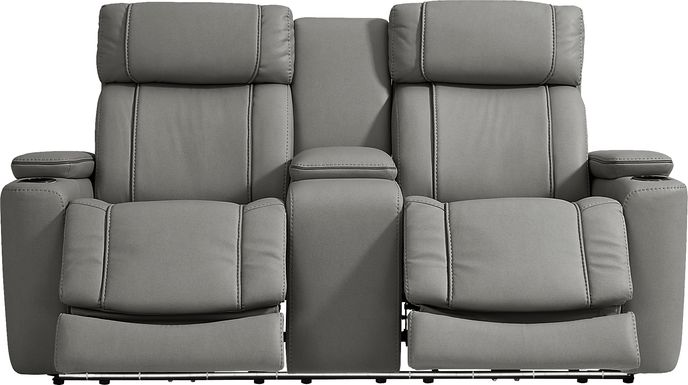 Haven Point Charcoal Dual Power Reclining Console Loveseat