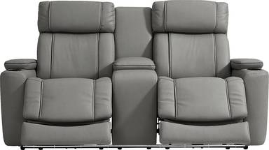 dual power reclining console loveseat