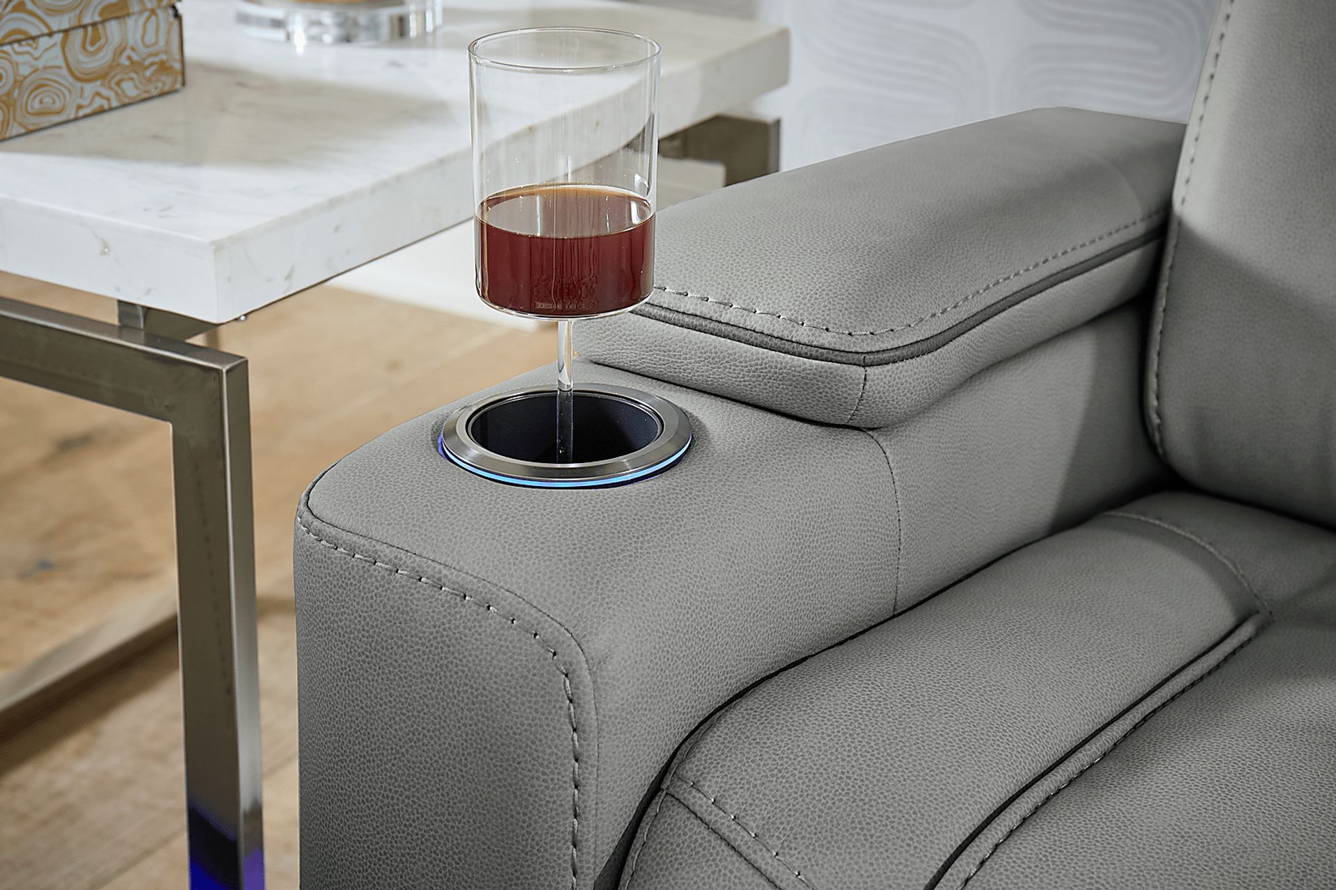 Haven Point Charcoal Reclining Loveseat - Image 4