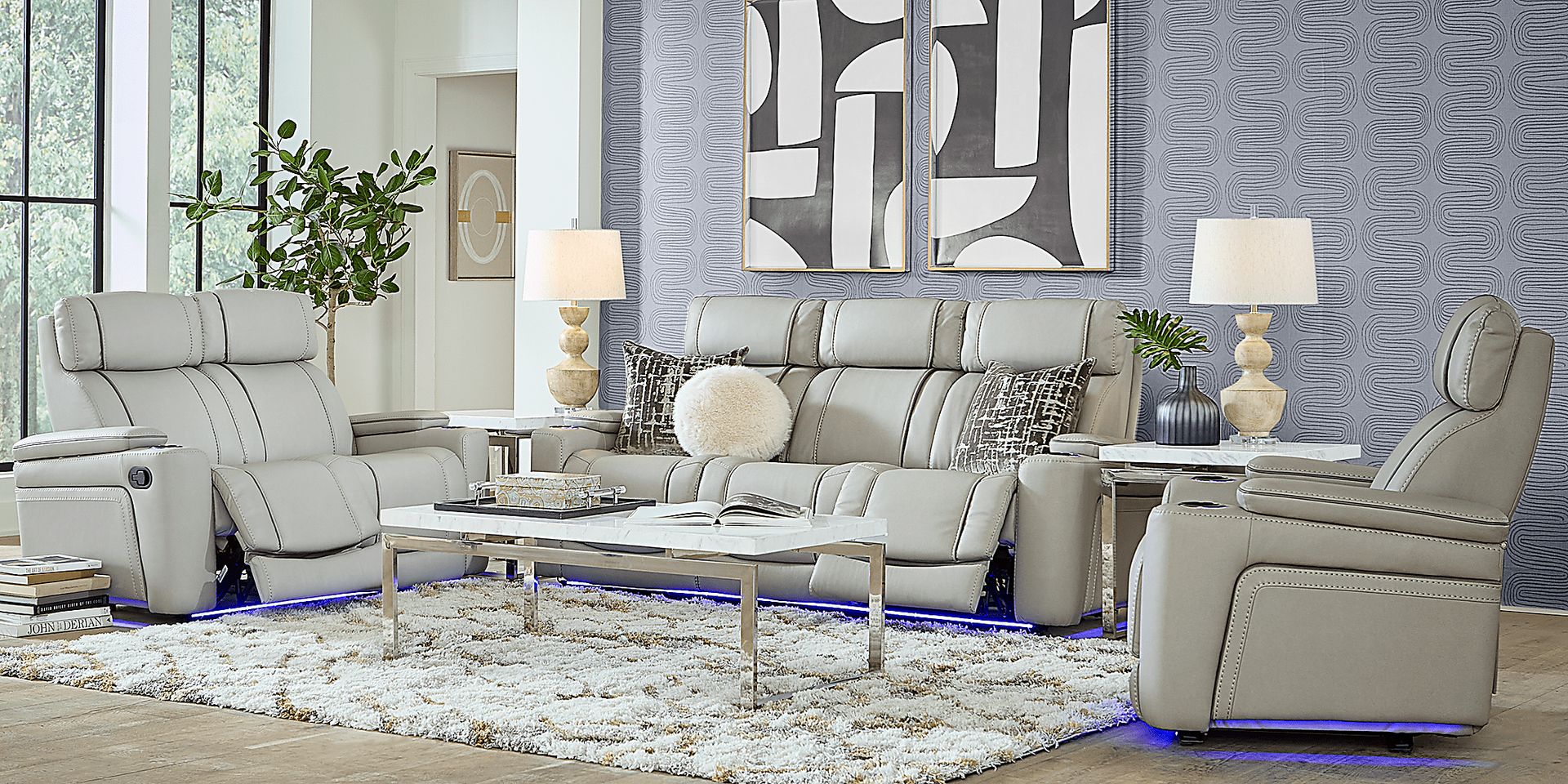 Haven Point Platinum Dual Power Reclining Sofa - Image 2
