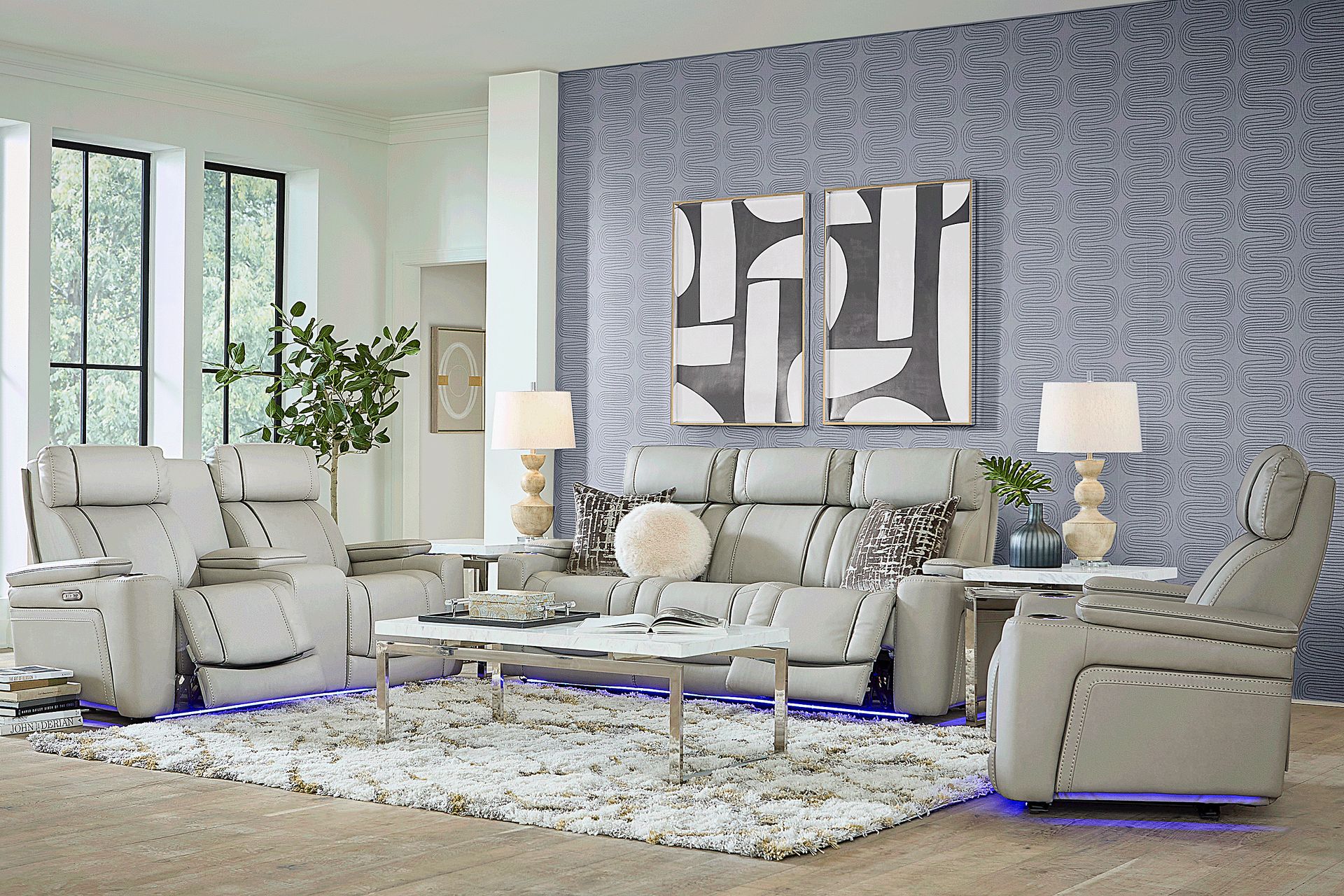 Haven Point Platinum 5 Pc Dual Power Reclining Living Room - Image 1