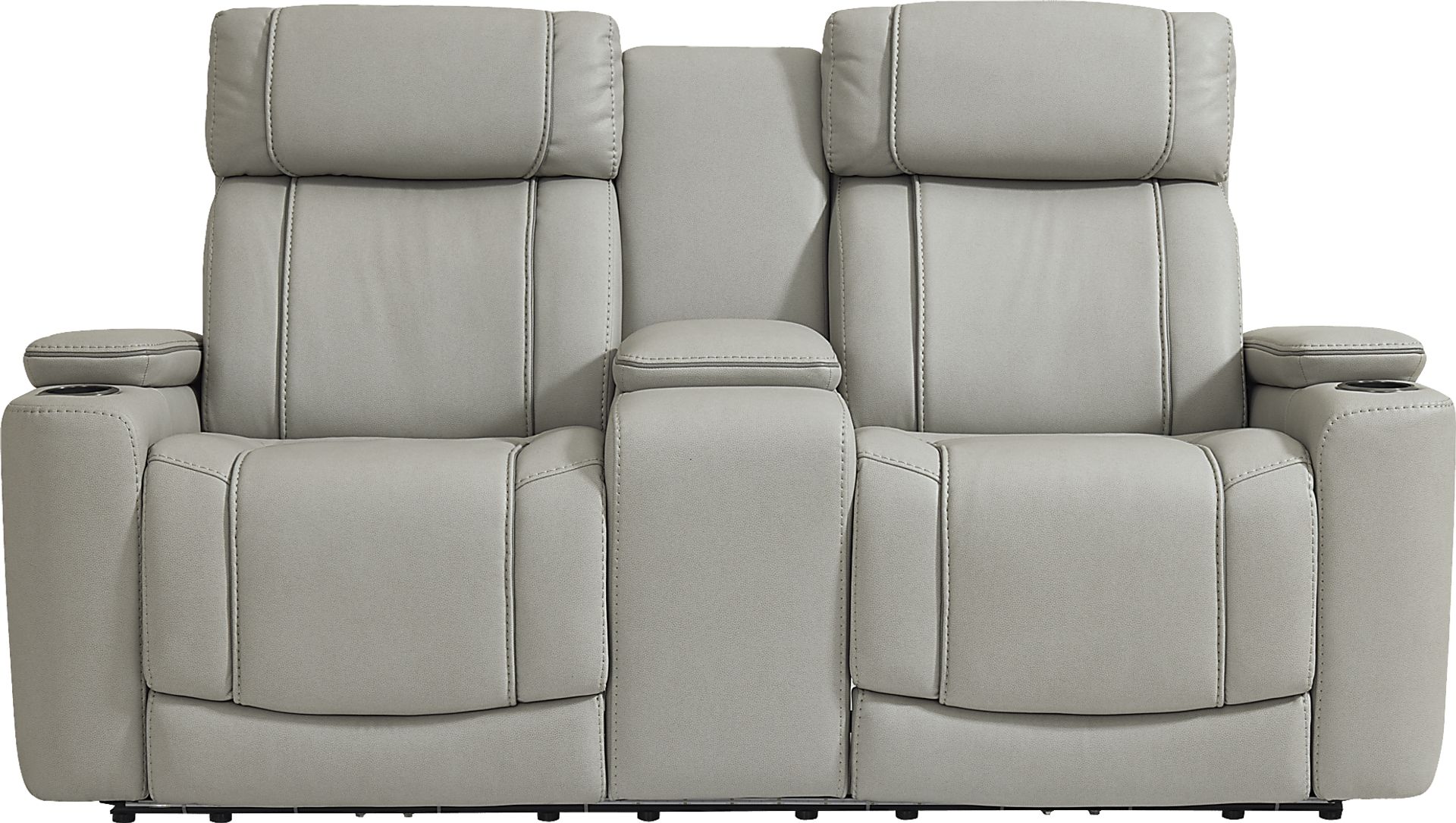 Haven Point Platinum Dual Power Reclining Console Loveseat - Image 2