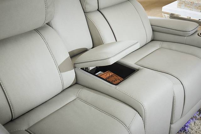 Haven Point Platinum Dual Power Reclining Console Loveseat - Thumbnail - Image 4