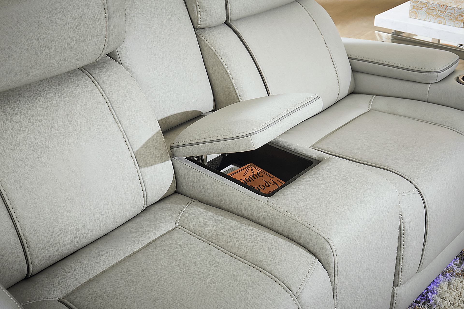 Haven Point Platinum Dual Power Reclining Console Loveseat - Image 4