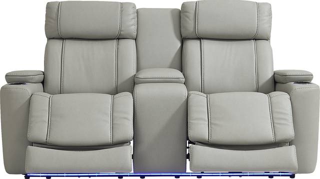 Haven Point Platinum Dual Power Reclining Console Loveseat - Thumbnail - Image 1