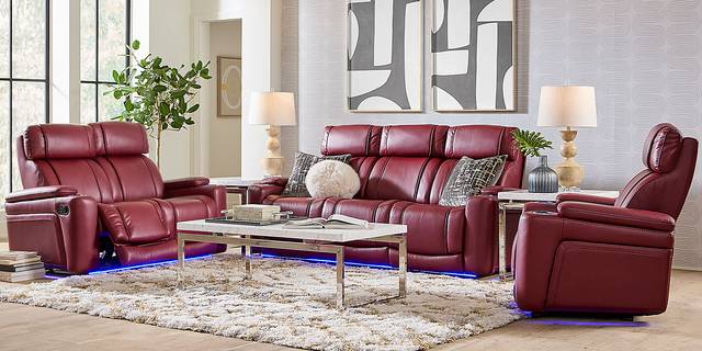 Haven Point Red Reclining Loveseat - Thumbnail - Image 2