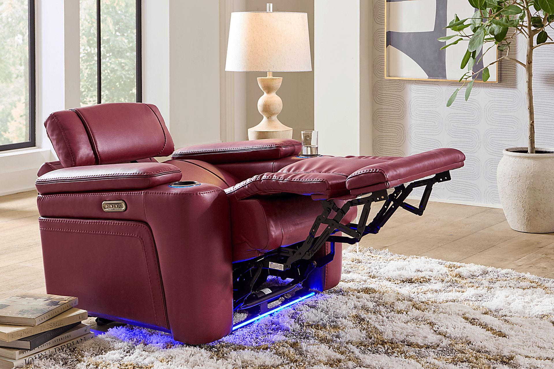 Haven Point Red Dual Power Recliner - Image 4