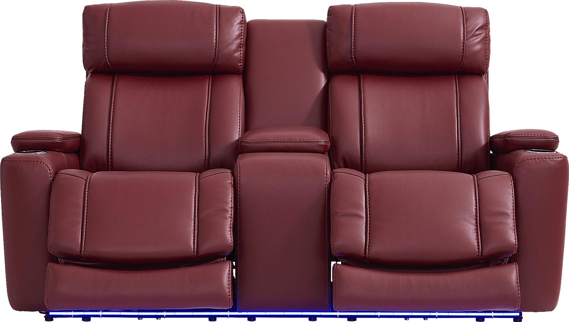 Haven Point Red Dual Power Reclining Console Loveseat - Image 1