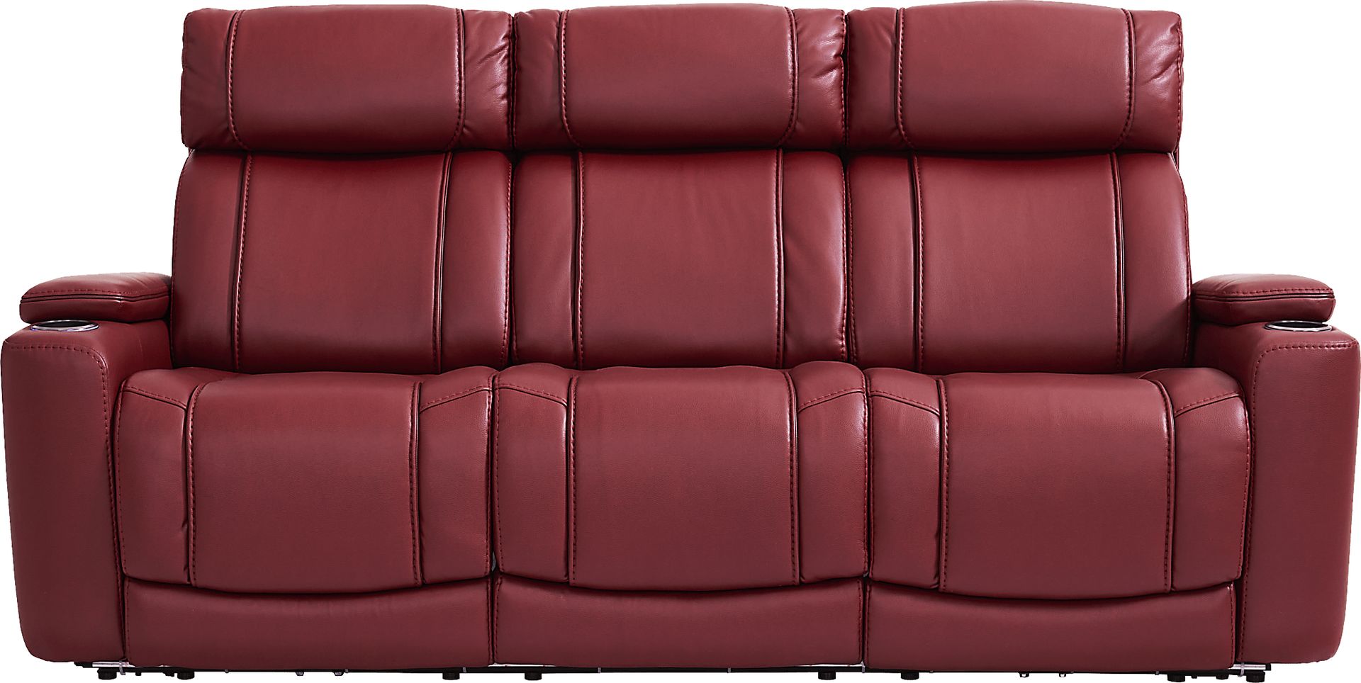 Haven Point Red Dual Power Reclining Sofa - Image 3