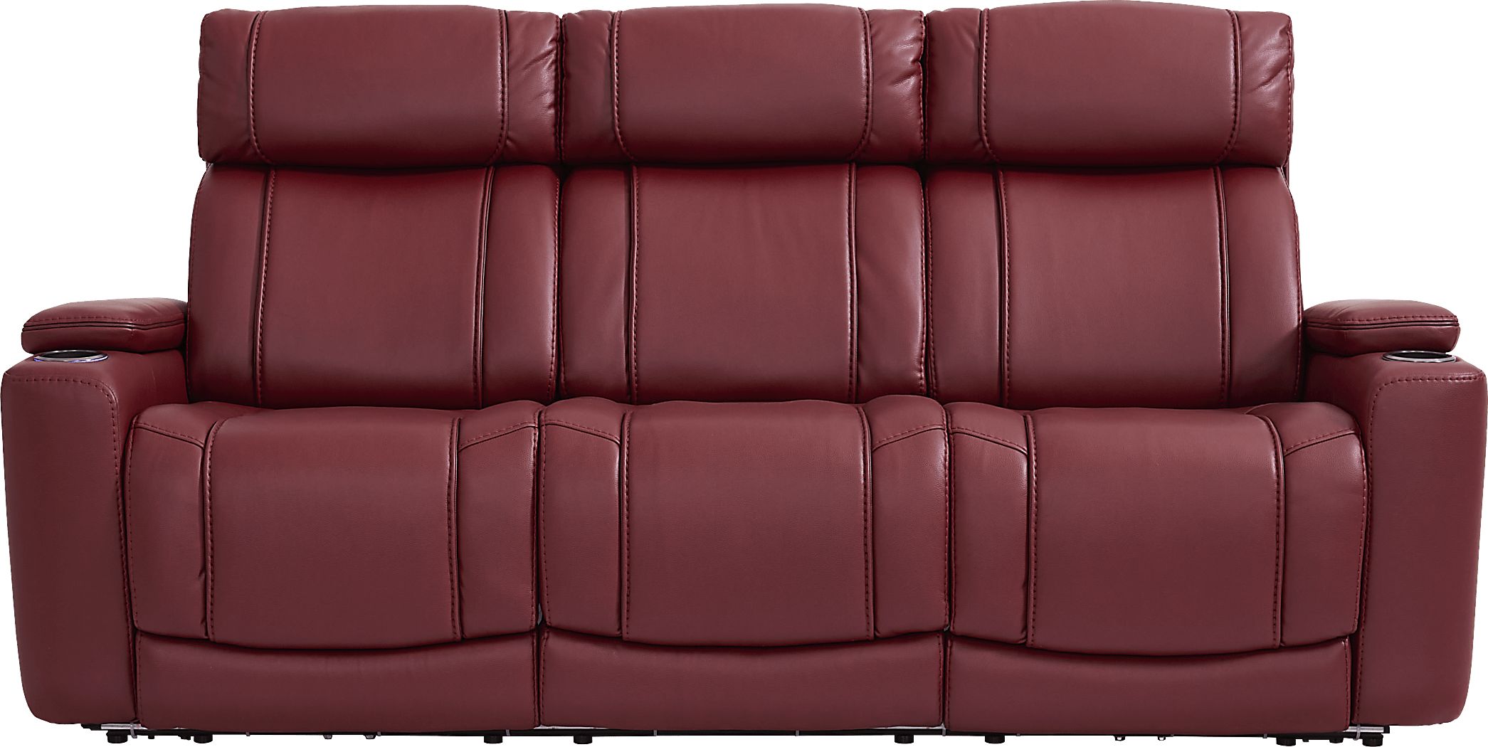 Haven Point Red Dual Power Reclining Sofa