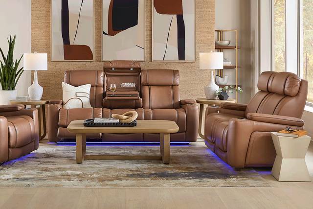 Haven Point Saddle 7 Pc Living Room with Dual Power Reclining Sofa - Thumbnail - Image 1