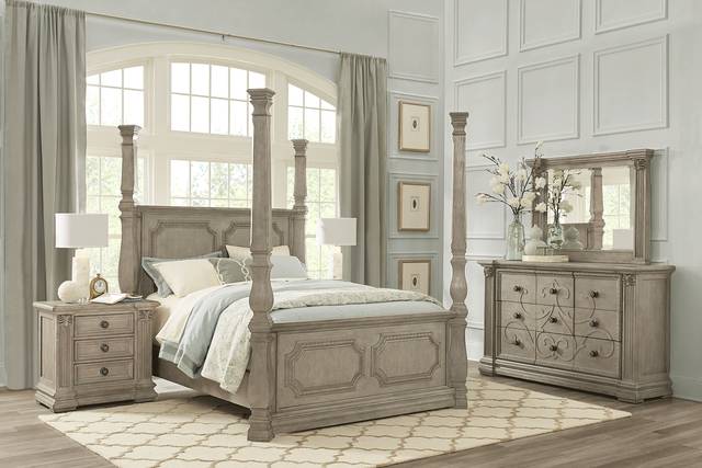 Havencrest Gray 4 Pc King Poster Bed - Thumbnail - Image 2