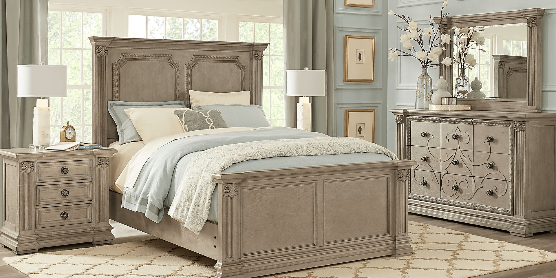 Havencrest Gray 7 Pc King Panel Bedroom - Image 1
