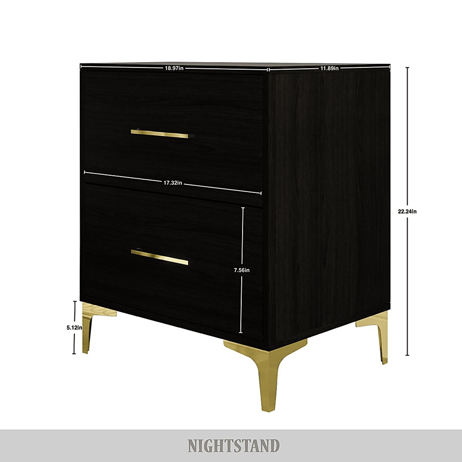 Havenway Black Twin Bed with 2 Nightstands - Image 8