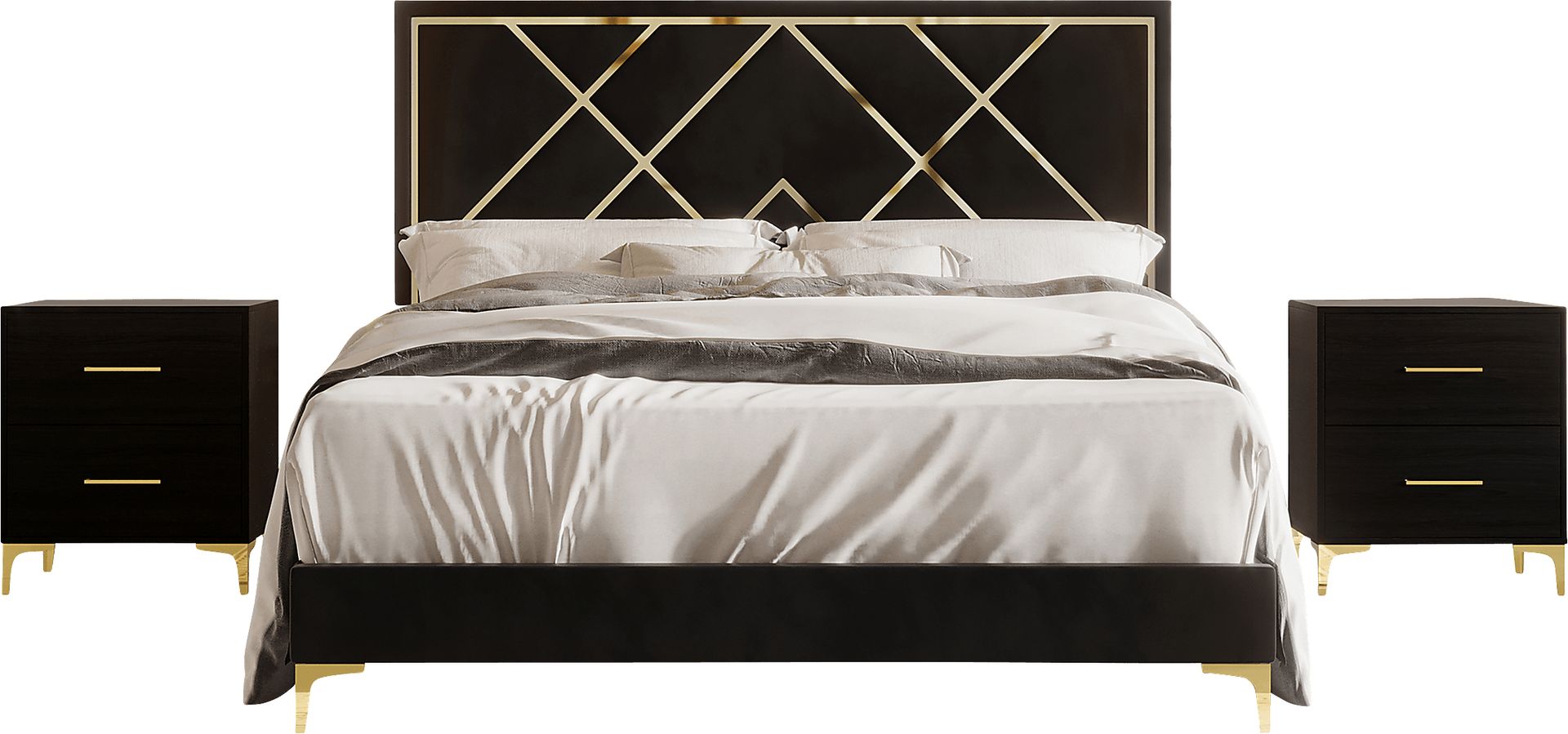 Havenway Black Twin Bed with 2 Nightstands - Image 9