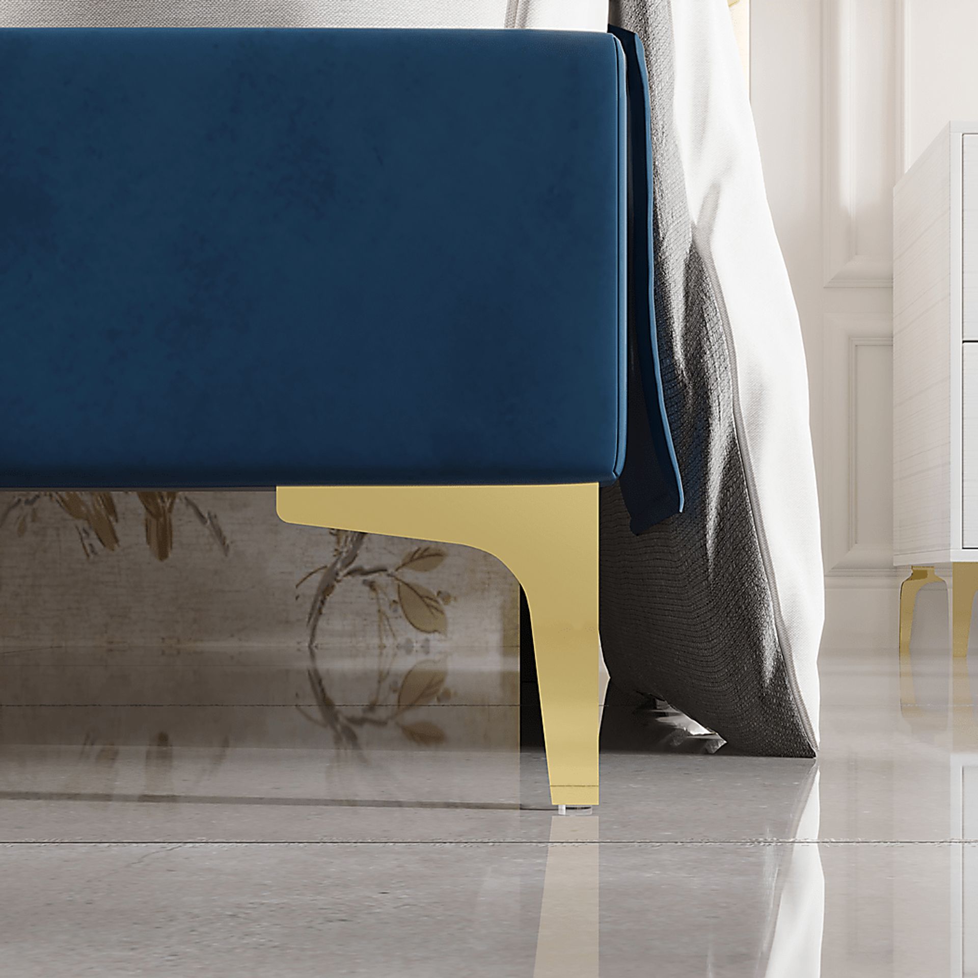 Havenway Blue Full Bed with 2 Nightstands - Image 5