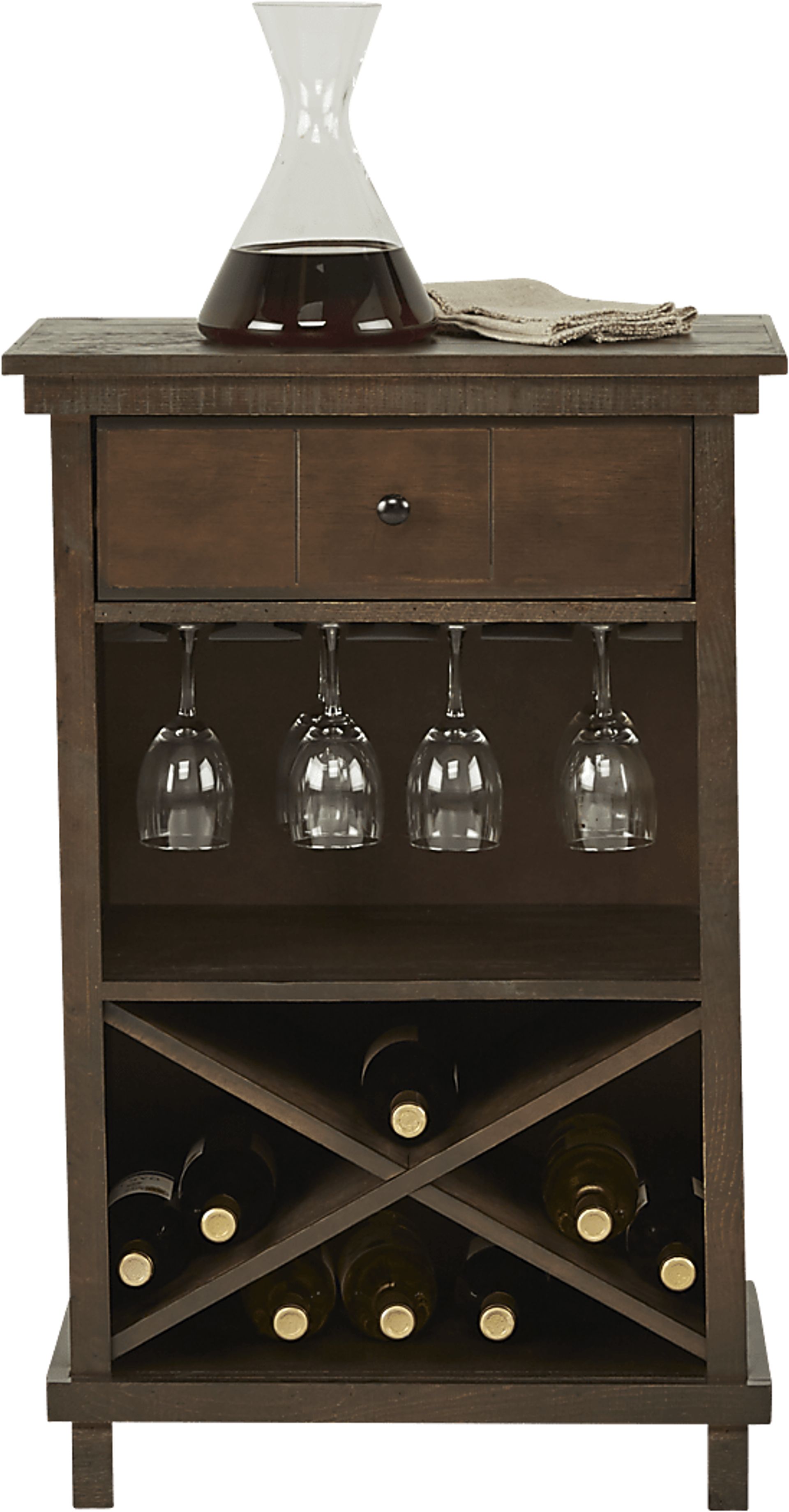 Havenwood Brown Wine Cabinet - Image 1