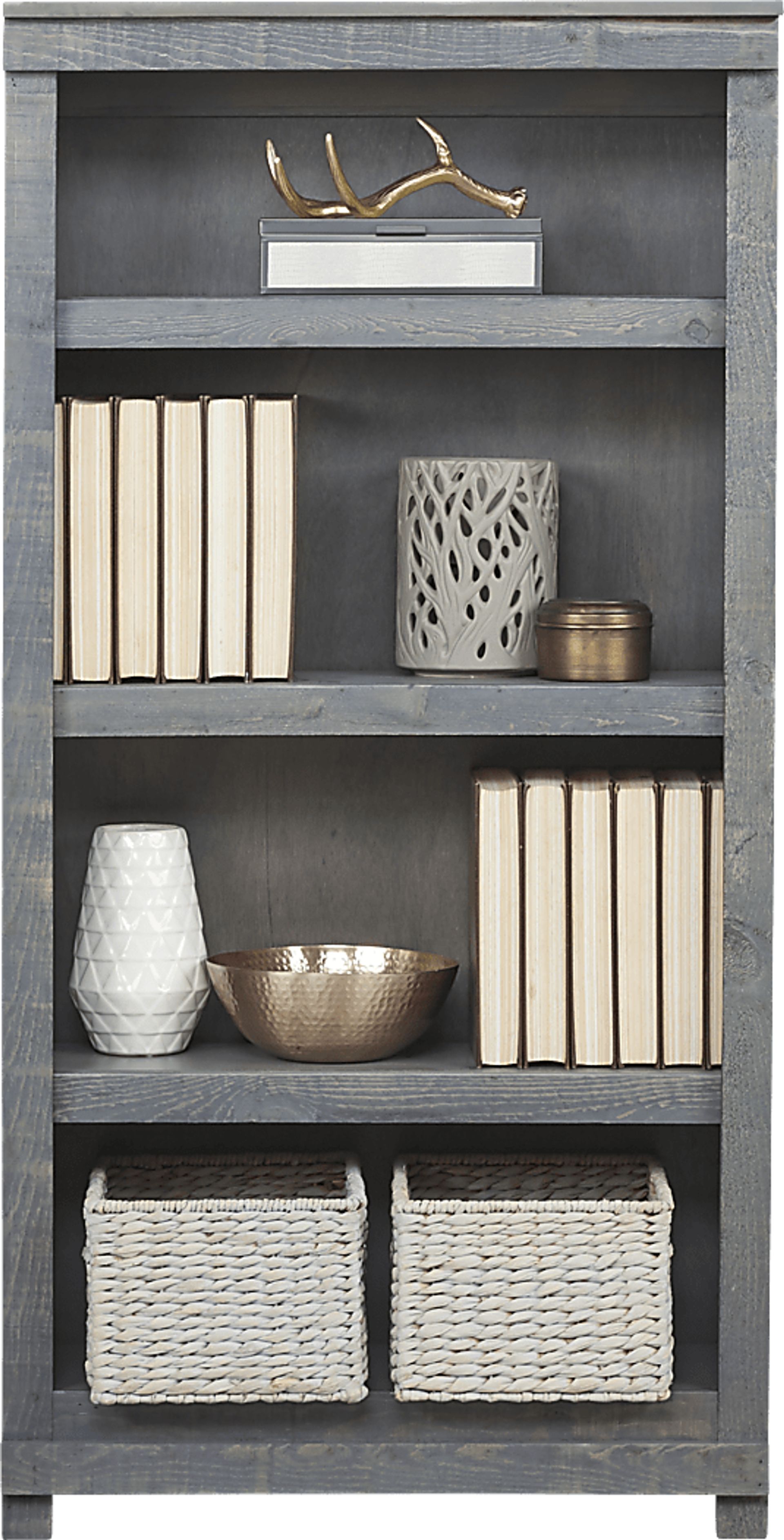 Havenwood Gray 4 Shelf Bookcase - Image 1