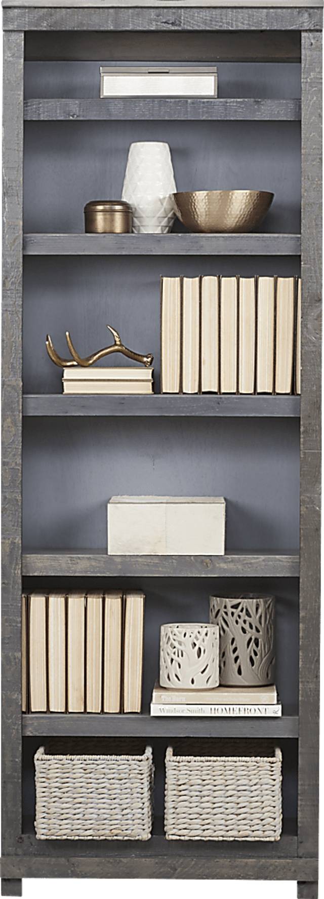 Havenwood Gray 6 Shelf Bookcase - Thumbnail - Image 1