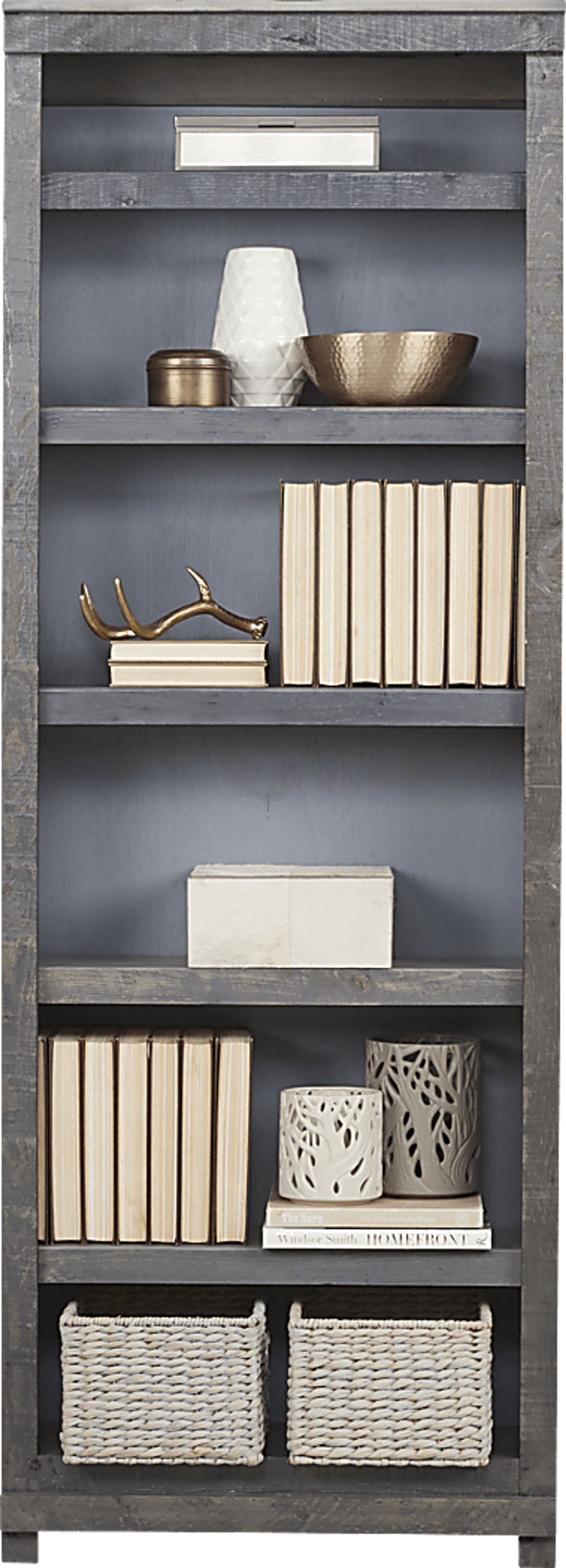 Havenwood Gray 6 Shelf Bookcase - Image 1