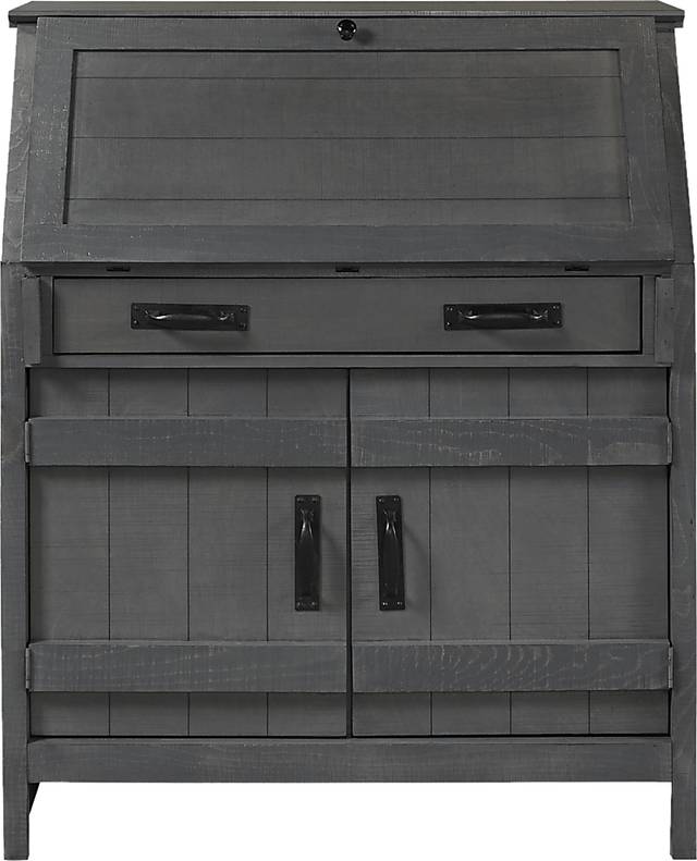 Havenwood Gray Drop Lid Desk - Thumbnail - Image 1