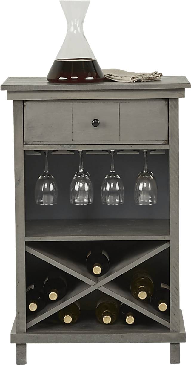 Havenwood Gray Wine Cabinet - Thumbnail - Image 1