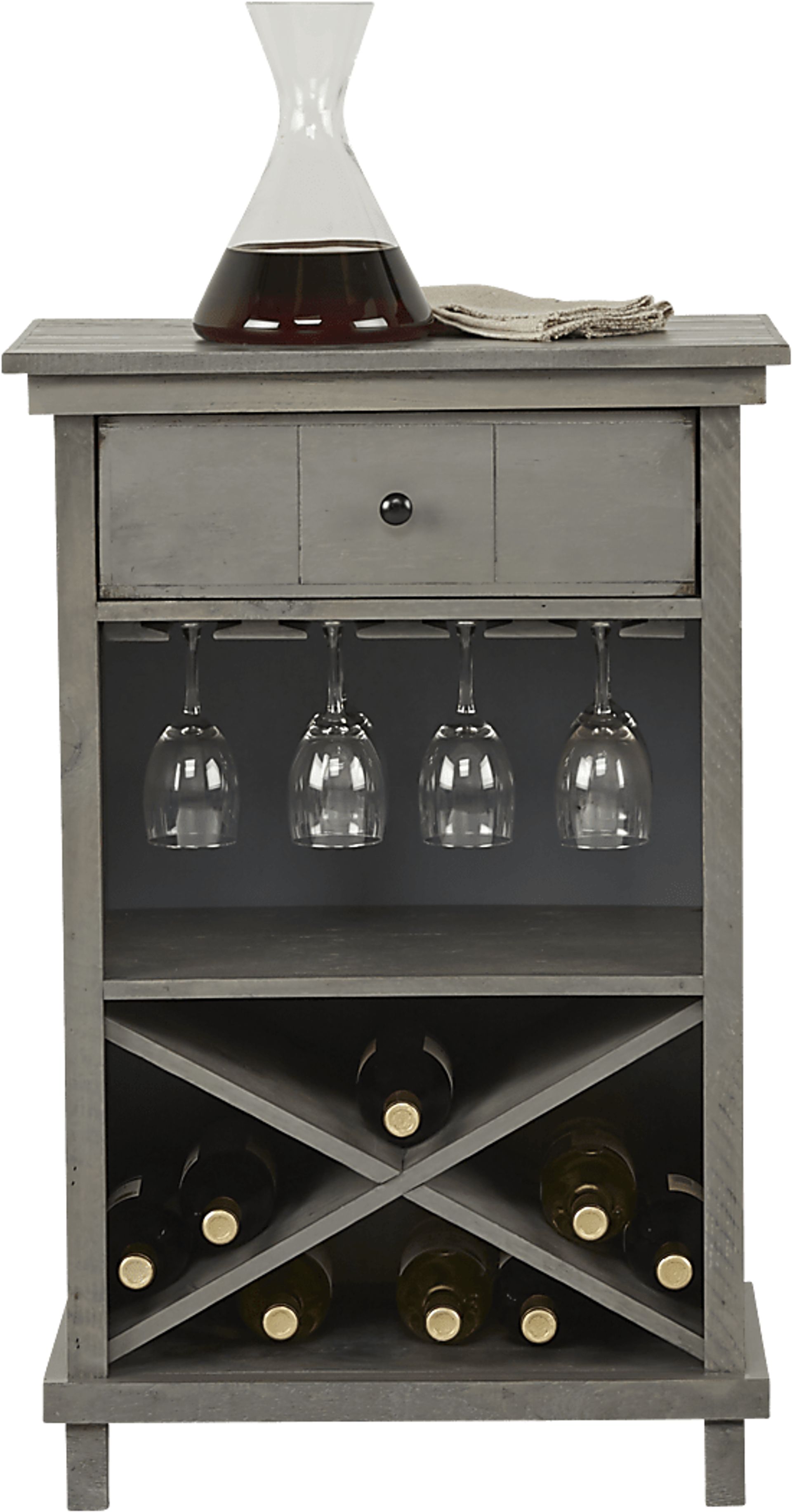 Havenwood Gray Wine Cabinet - Image 1