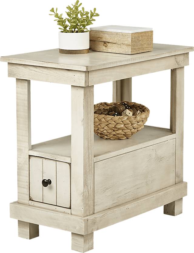 Havenwood White Chairside Table - Thumbnail - Image 2