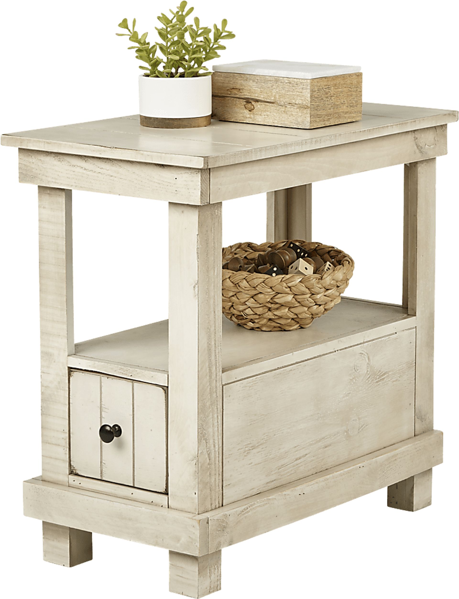 Havenwood White Chairside Table - Image 2
