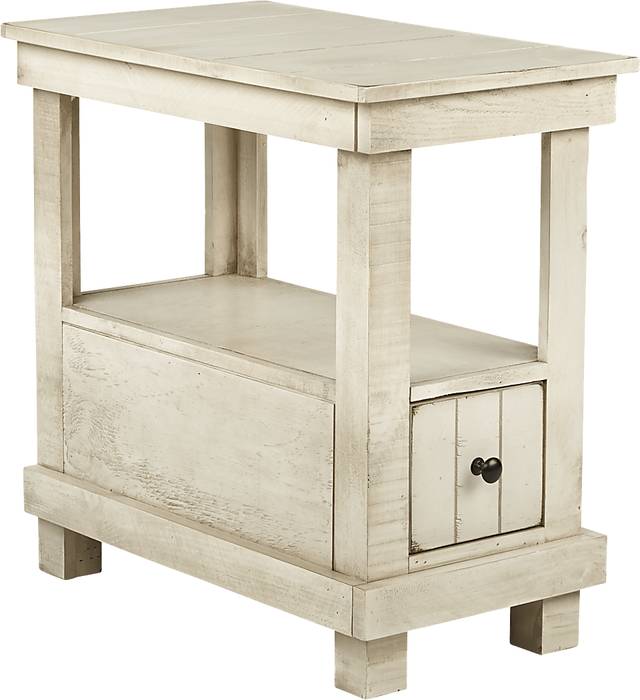 Havenwood White Chairside Table - Thumbnail - Image 1