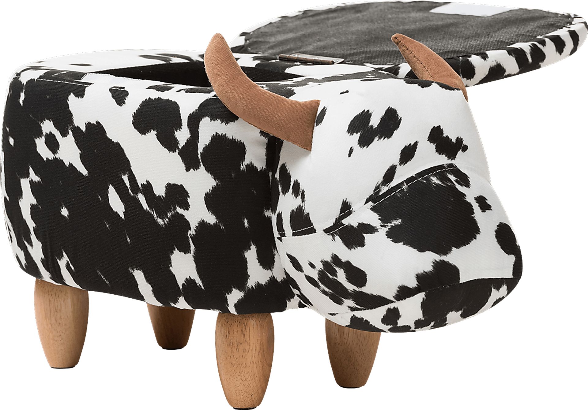 Kids Having A Cow Black Storage Ottoman - Image 3