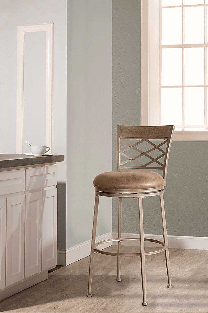 Haxton Pewter Swivel Counter Height Stool