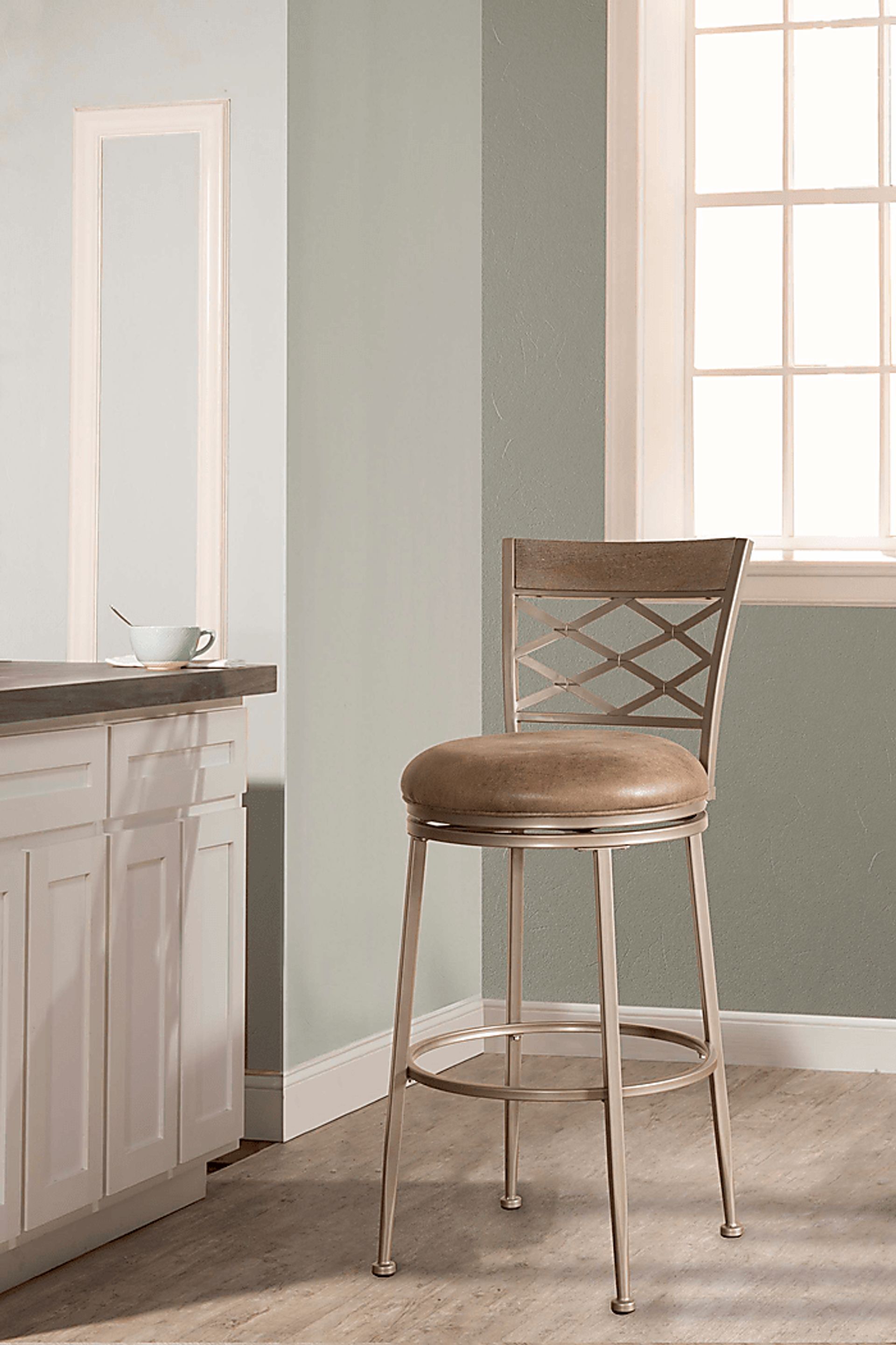 Haxton Pewter Swivel Counter Height Stool - Image 2
