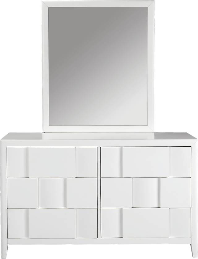 Hayden Lane White Dresser Mirror Set - Thumbnail - Image 1