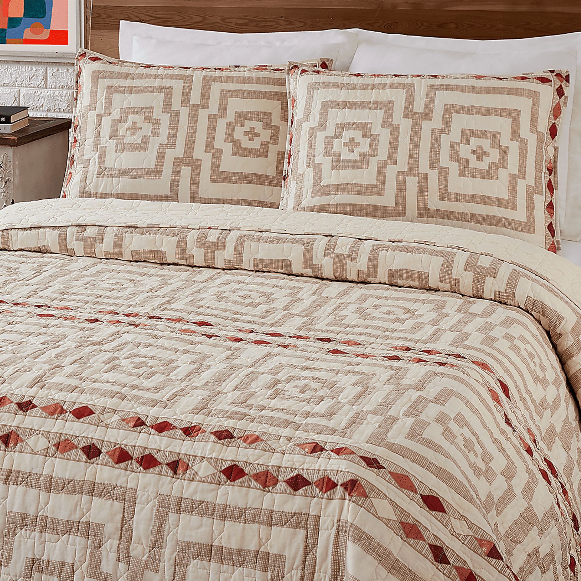 Haysford Cream King 3 Pc Quilt Set - Image 10