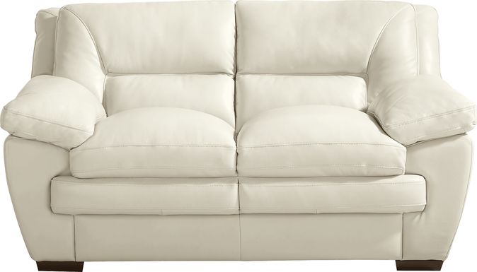 Hayworth Cream Leather Loveseat